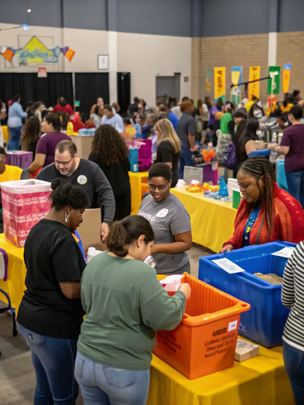 An image of community members participating in a fundraising event with digital support tools, representing Community Fundraising Support.