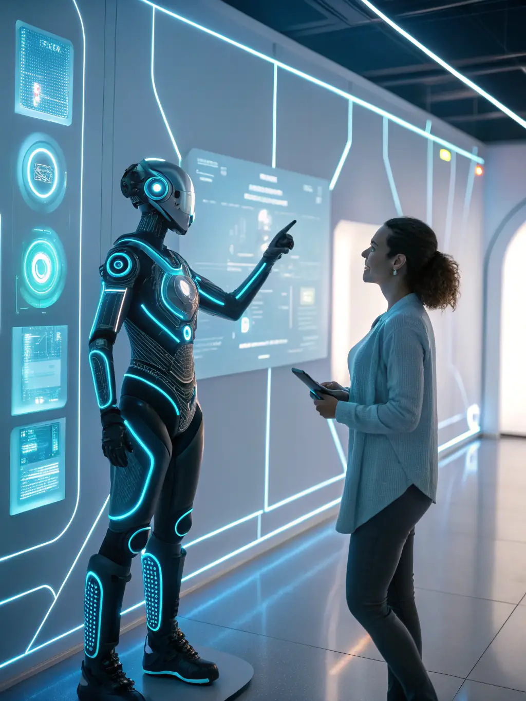 A user interacting with their personalized AI avatar within the Booster Lifestyle App, customizing their profile and preferences.