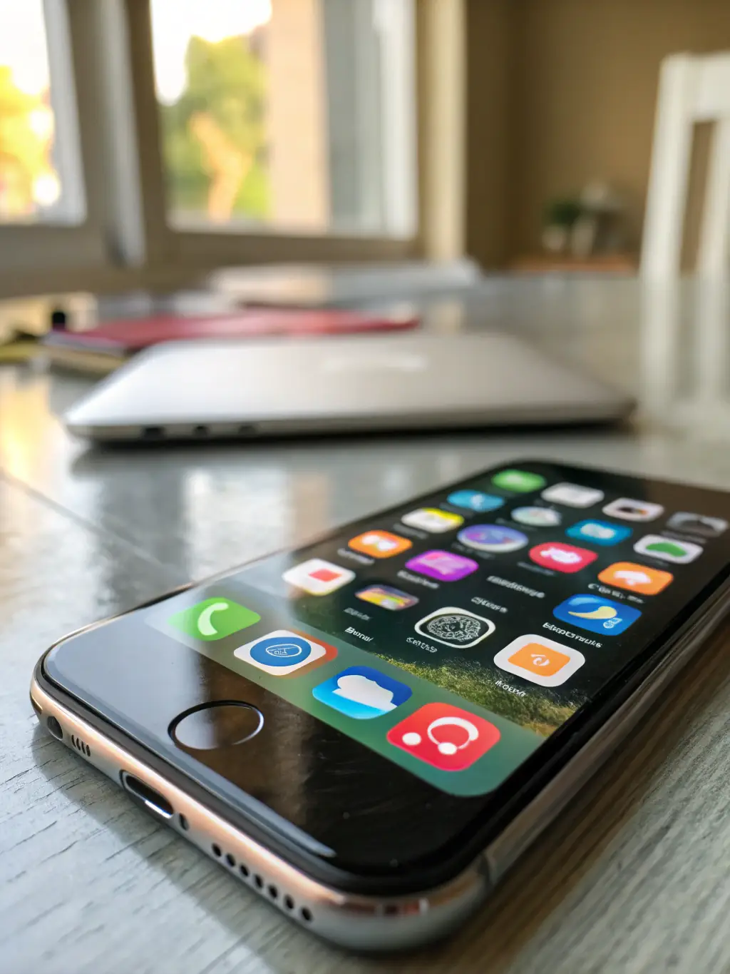 A smartphone screen displaying the app interface with AI-driven features and social connectivity options, representing the AI-Powered Lifestyle App.